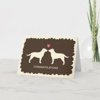 Cartão Parabéns pelo Casamento dos Labradores Retrievers 