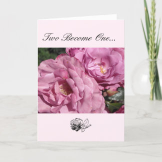 Cartão Parabéns pelo Casamento Rosa