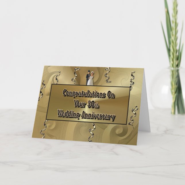 Cartão Parabéns pelo seu 50º Aniversário de Casamento (Frente)