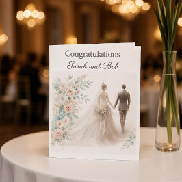 Cartão Parabéns pelo seu Casamento Noiva e Noivo