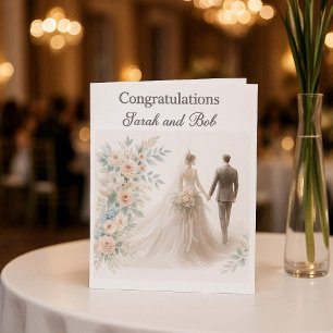 Cartão Parabéns pelo seu Casamento Noiva e Noivo
