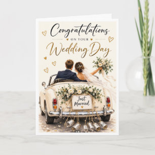 Cartão Parabéns pelo seu dia de casamento 