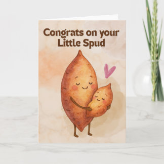 Cartão Parabéns pelo seu pequeno inhame Spud
