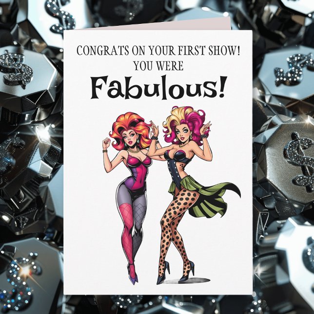 Cartão Parabéns pelo seu primeiro show de Arrastões. (Criador carregado)