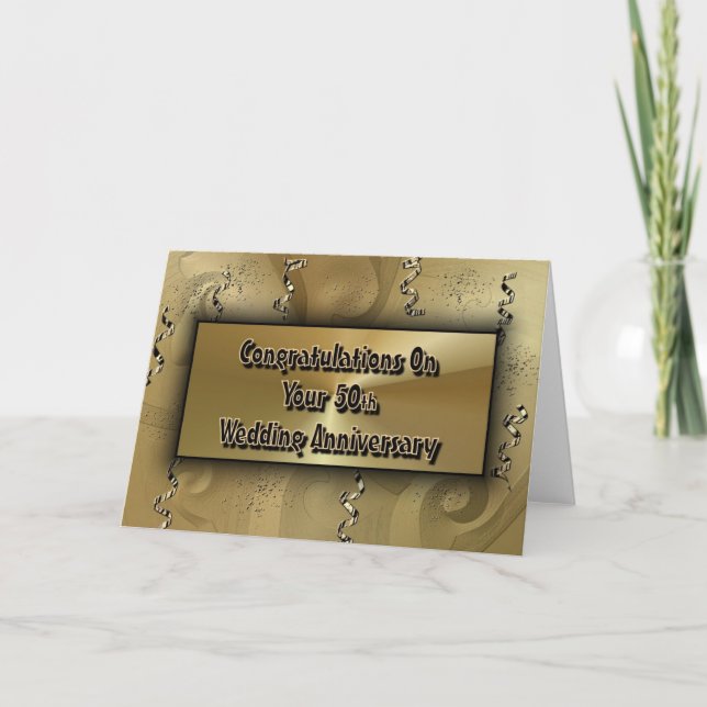 Cartão Parabéns pelos seus 50 Anos de Casados (Frente)