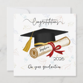 Cartão Parabéns Personalizados de Formatura