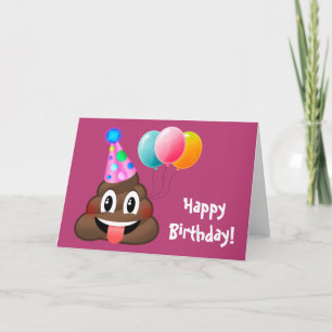 Cartão Parabéns, Poop Emoji Card