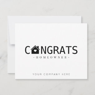Cartão Parabéns Preto Novo Proprietário de Imóvel