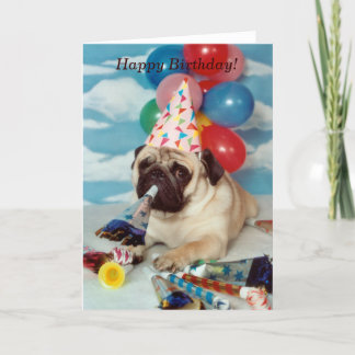 Cartão Parabéns Pug Card