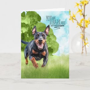 Cartão Parabéns reBARKable Doberman Cachorro