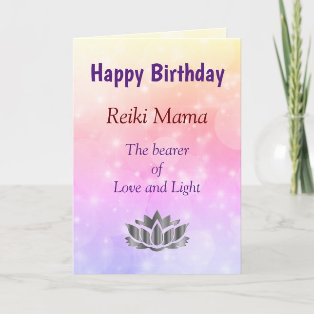 Cartão Parabéns, Reiki Mama design Card (Frente)