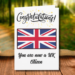 Cartão Parabéns Reino Unido Cidadania Union Jack