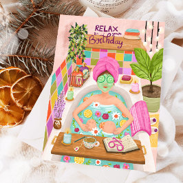 Cartão Parabéns Relax Mulher Flores Mãe Menina Mãe