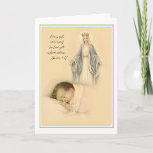 Cartão Parabéns Religiosos Nova Virgem Maria