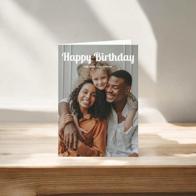 Cartão Parabéns, Retro Script 3 Foto (Criador carregado)