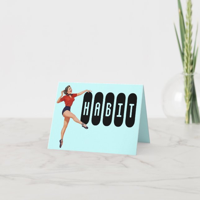 Cartão Parabéns retrorreflectores ao puxar a placa Habit (Frente)