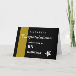 Cartão PARABÉNS RN Grau Dourado Stripe A0AH