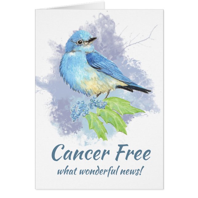 Cartão Parabéns sem cancer, Montanha Oriental Bluebird (Frente)