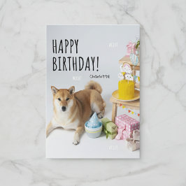 Cartão Parabéns Shiba Inu Party Card