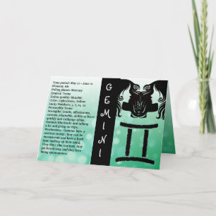 Cartão Parabéns - Sinal de Horóscopo Gemini