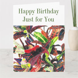 Cartão Parabéns só para você, folhagem tropical