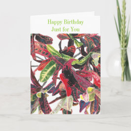 Cartão Parabéns só para você, folhagem tropical