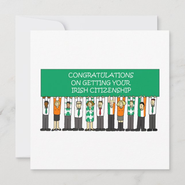 Cartão Parabéns sobre a cidadania irlandesa (Frente)