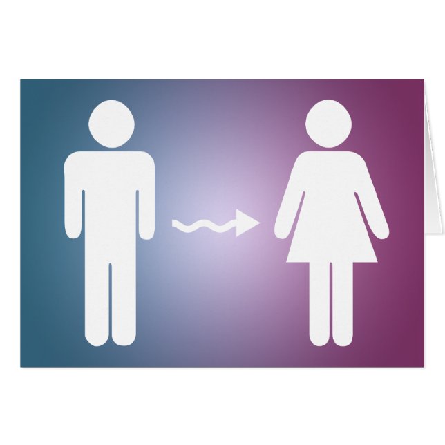 Cartão parabéns sobre a mudança de sexo (Frente Horizontal)