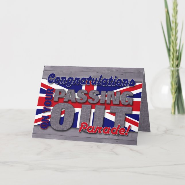 Cartão Parabéns sobre a Parada de Saída, Union Jack (Frente)