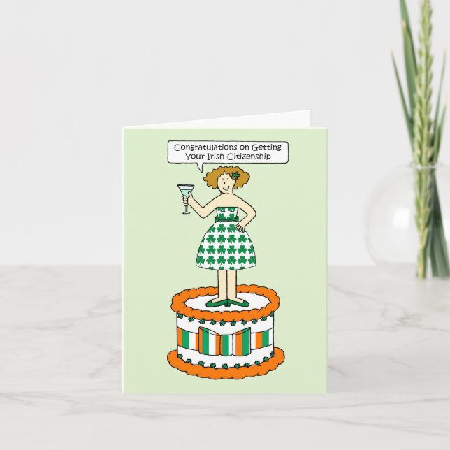 Cartão Parabéns sobre a sua cidadania irlandesa (Frente)