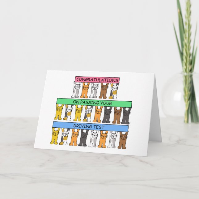 Cartão Parabéns sobre como passar no teste de condução (Frente)