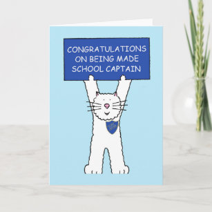 Cartão Parabéns sobre como se tornar capitão da escola