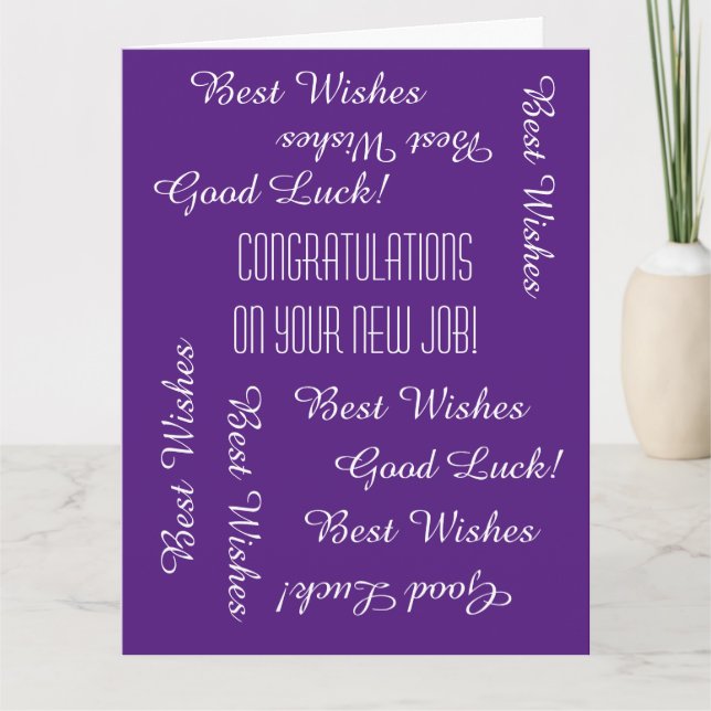 Cartão Parabéns sobre o novo emprego de todos nós, JUMBO (Frente)