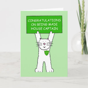 Cartão Parabéns sobre tornar-se capitão da Casa