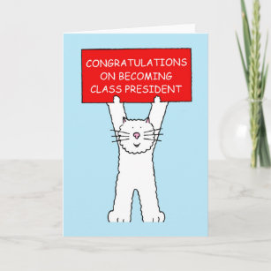 Cartão Parabéns sobre tornar-se presidente da classe