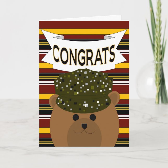 Cartão Parabéns, Soldado do Exército Hero (Frente)