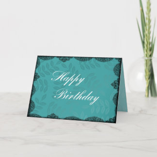 Cartão Parabéns - Teal Vintage Lace
