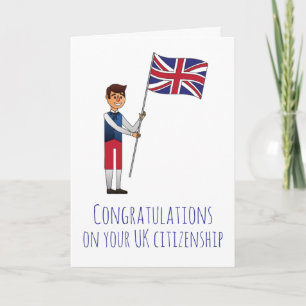 Cartão Parabéns UK Cidadania Reino Unido Bandeira