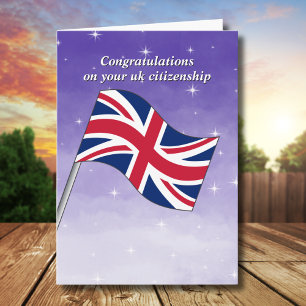 Cartão Parabéns UK Cidadania Reino Unido Bandeira