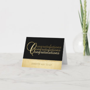Cartão Parabéns ÚNICOS Personalizados Preto Dourado