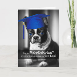 Cartão Parabéns Valedictorian Boston Terrier Dog