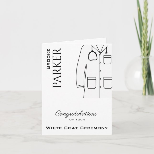 Cartão Parabéns White Casaco Ceremonia Doctor (Frente)