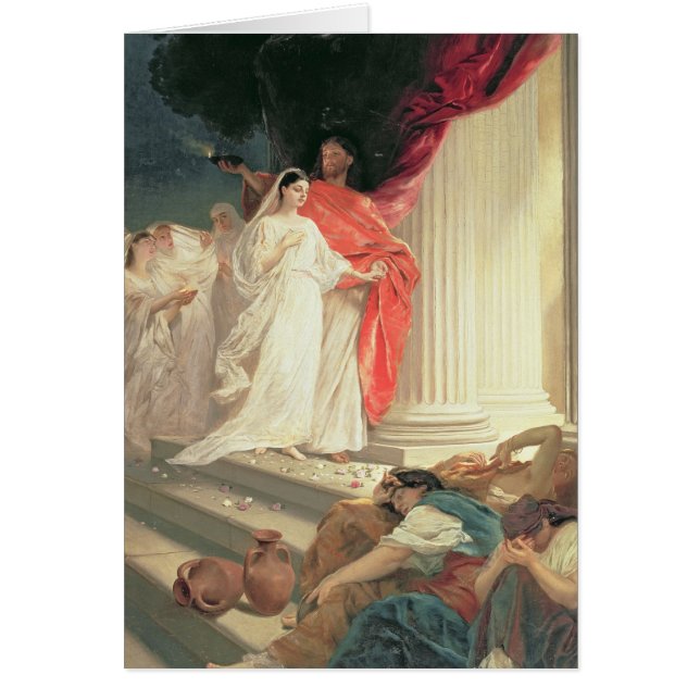 Cartão Parábola das virgens sábias e insensatas, 1886 (Frente)