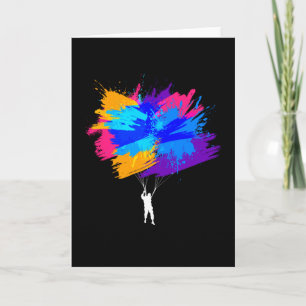 Cartão Parachute Colors Skydiver Skydiving