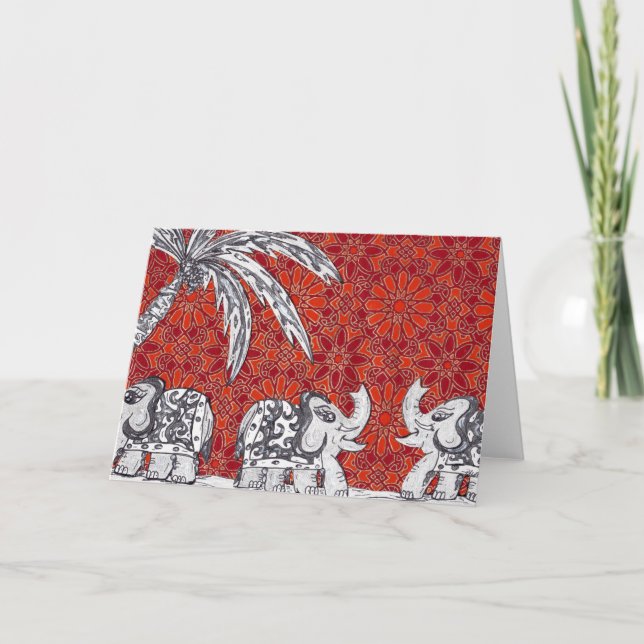 Cartão Parada 3 do elefante (Frente)