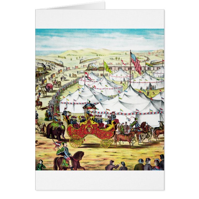 Cartão Parada do circo do vintage (Frente)