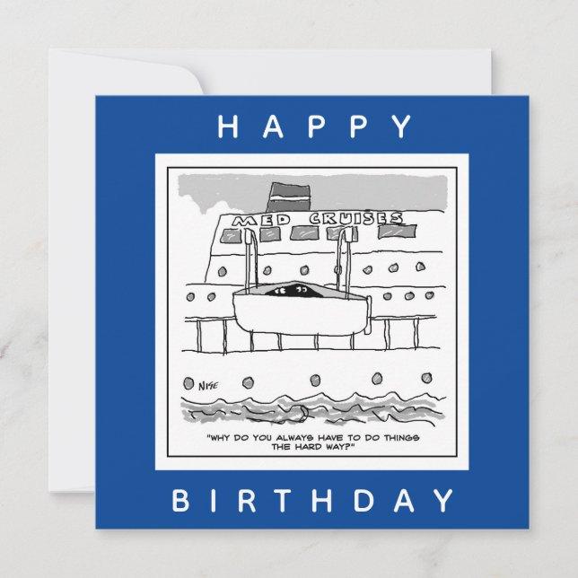 Cartão Paradas num navio de cruzeiro. Funny Cruise Goers (Frente)