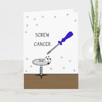 Cartão Parafuso da placa de saudação do Cancer com parafu