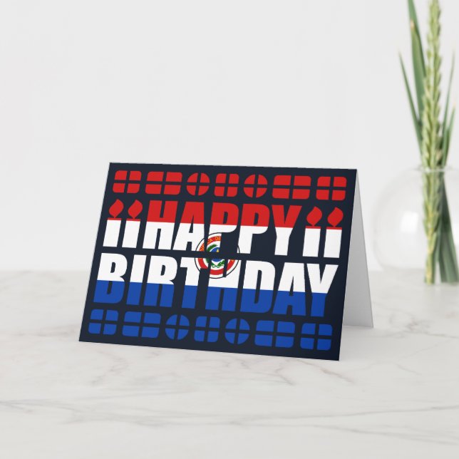 Cartão Paraguay Flag Birthday Card (Frente)