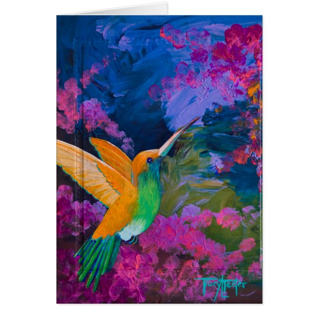 Cartão Paraíso dos Hummers do colibri (Frente)